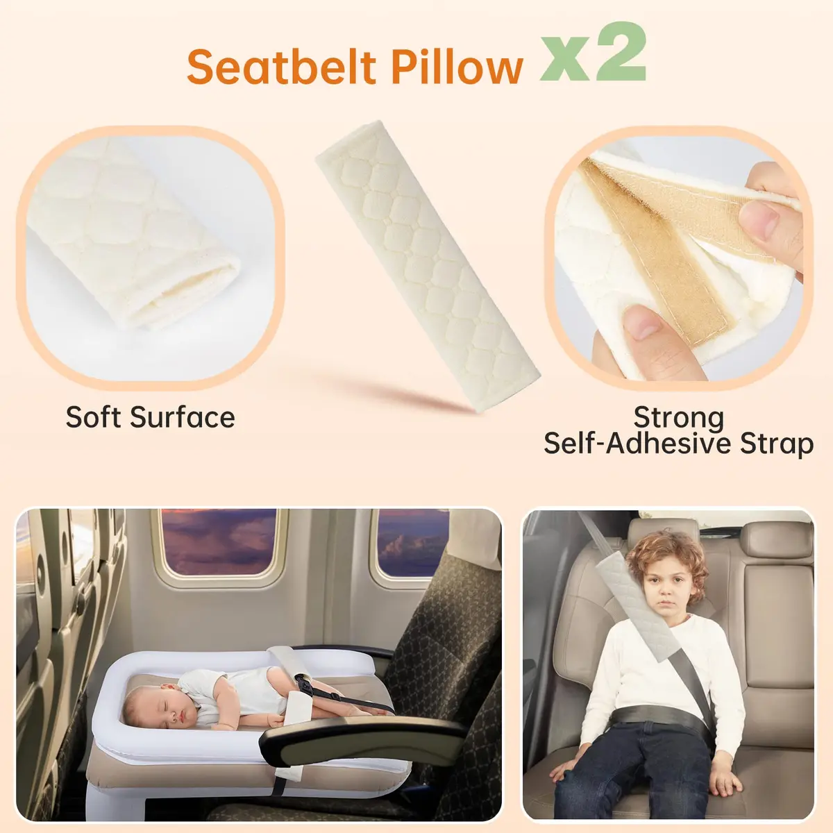 PAHTTO Inflatable Airplane Bed for Kids | Portable Toddler Travel Mattress with Hand Pump - view 4