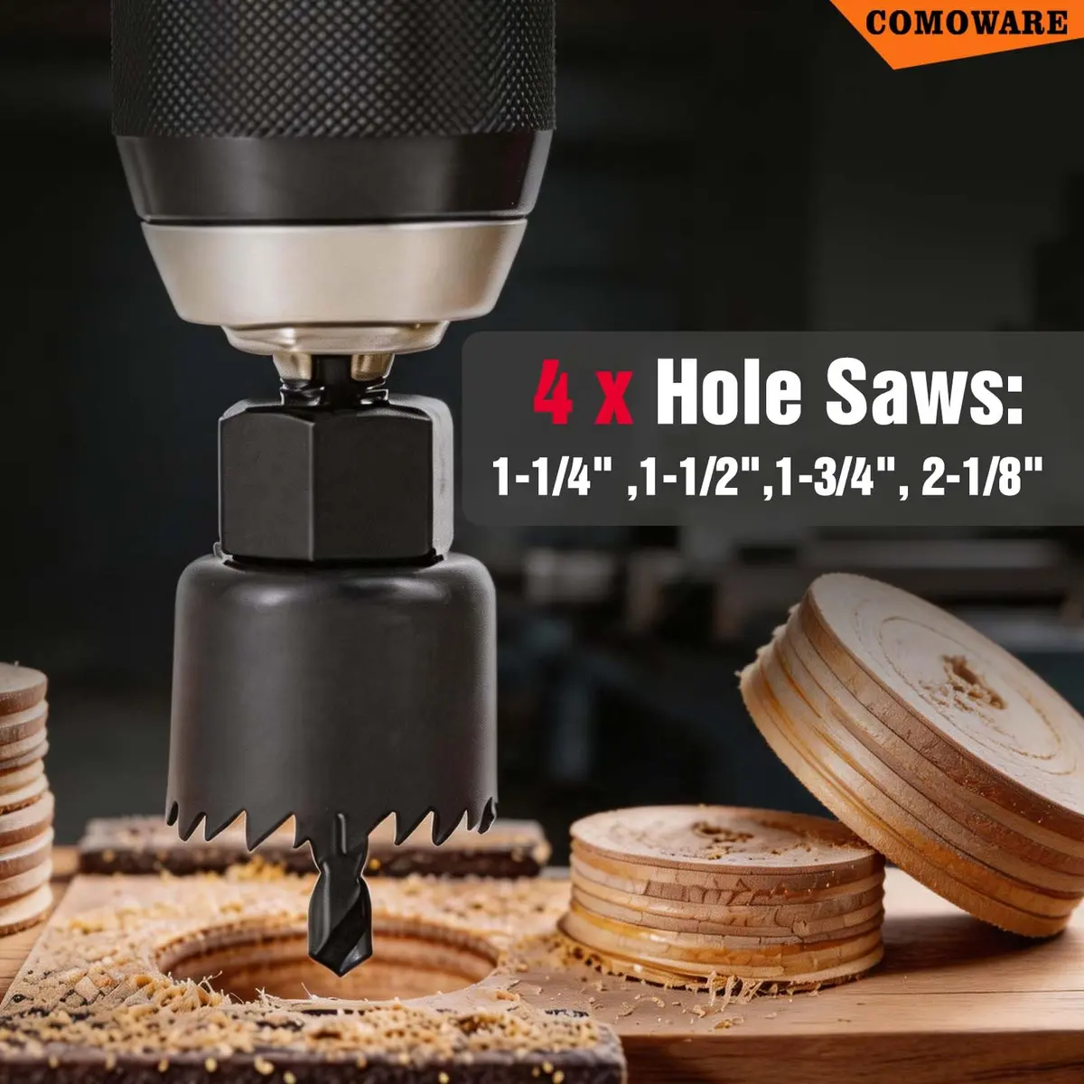 COMOWARE 246 Pcs Drill Bit Set with Case | Wood, Metal, Masonry, Cement & Screwdriver Bits - view 5