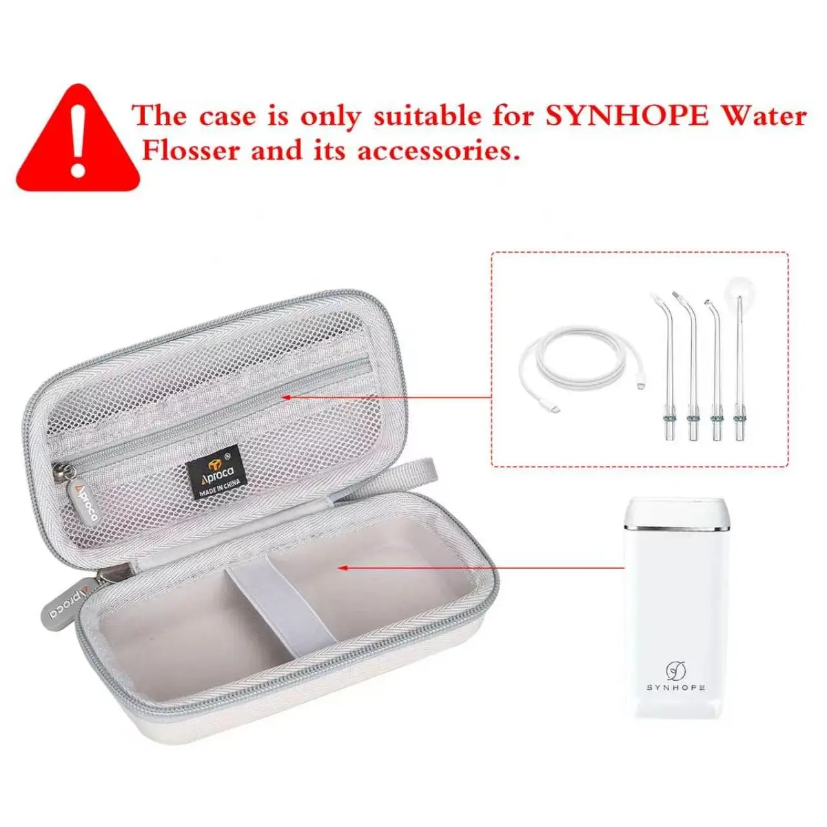 Aproca Hard Travel Storage Case for SYNHOPE Water Flosser 1L | Durable EVA & 1680D Material - view 2