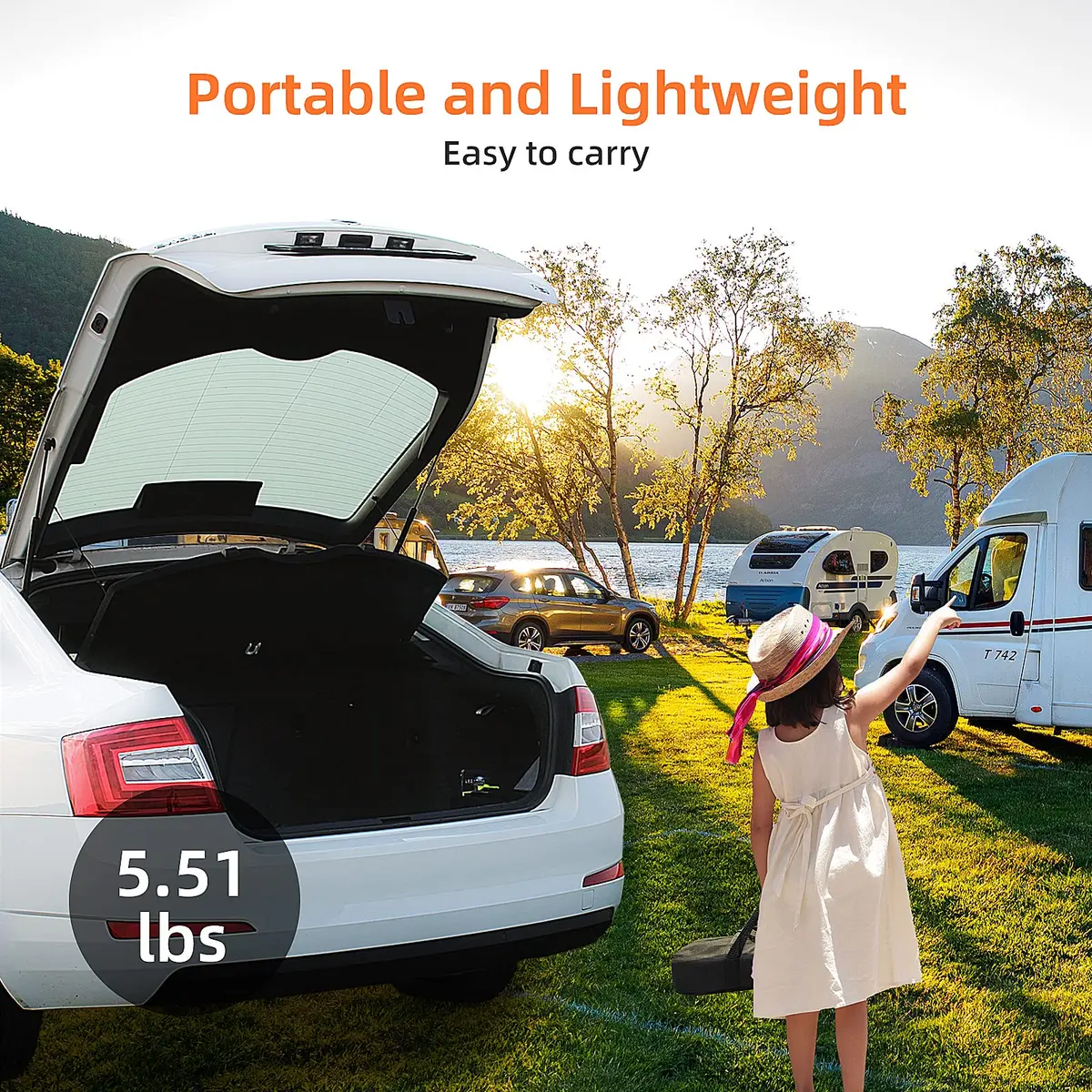 AODIOU Portable Projector Screen with Stand 80 Inch 16:9 | Outdoor Camping Movie Screen - view 3