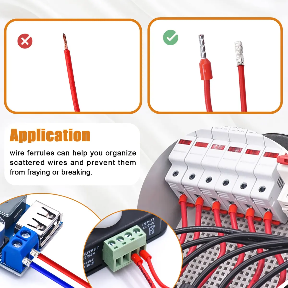 mankk 400PCS Wire Ferrules Terminals Kits Silver Plated Copper Wire Ends | Crimp Connectors for Electrical & Automotive Use - view 6