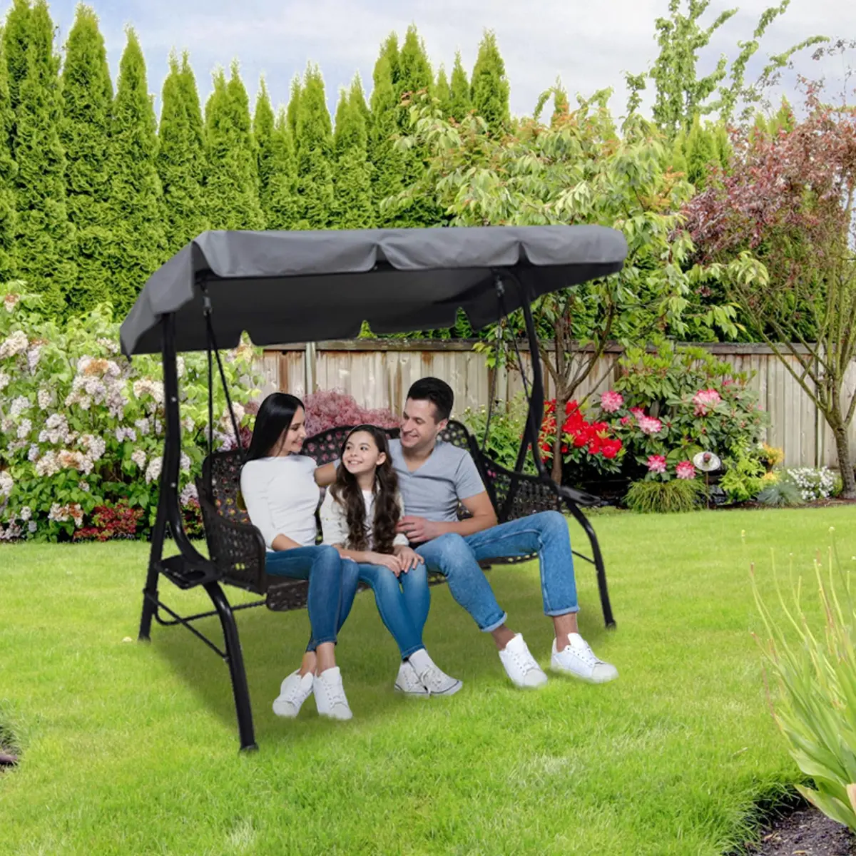 Hagsfire Grey Swing Canopy Replacement for 2 Seater Swings, 164cm (64.5") L x 114cm (44.8") W | Waterproof & UV-Resistant - view 7