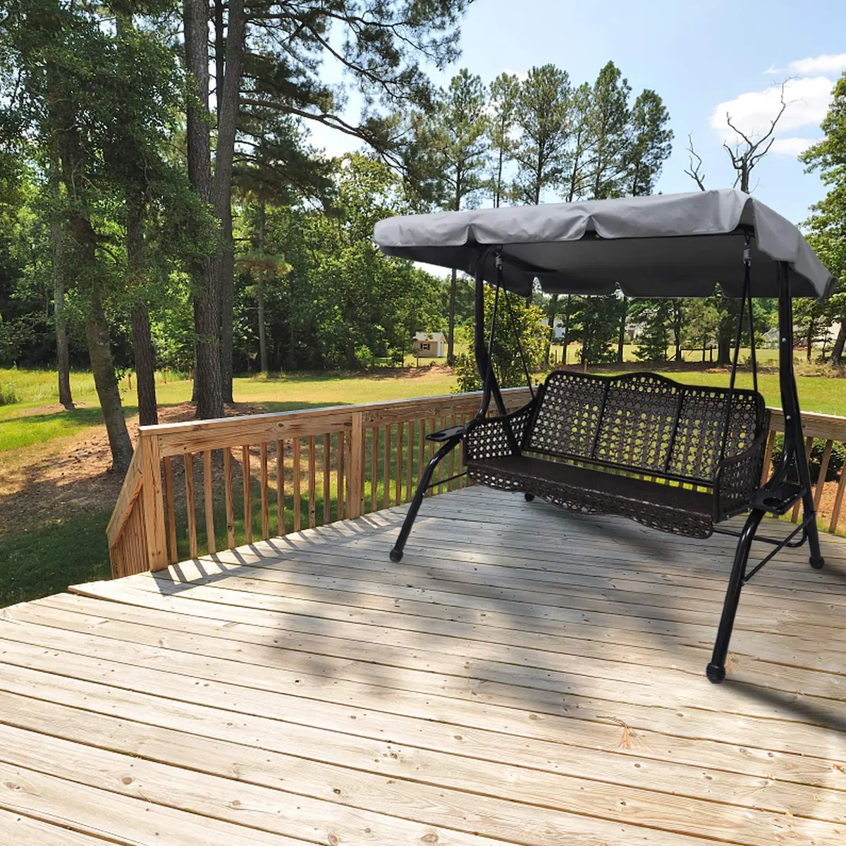 Hagsfire Grey Swing Canopy Replacement for 2 Seater Swings, 164cm (64.5") L x 114cm (44.8") W | Waterproof & UV-Resistant - view 8