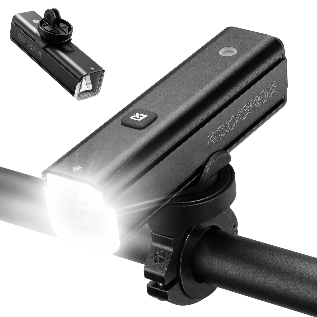 ROCKBROS Bike Light 1500 Lumens Bright Headlight Aluminum Alloy | IPX6 Waterproof, 5 Modes, USB-C Rechargeable - main product image