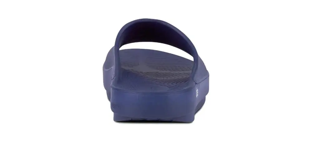 OOFOS Unisex OOahh Sport Recovery Slide Sandals Navy Blue 25cm (9.8in) | Post-Run Comfort - view 6