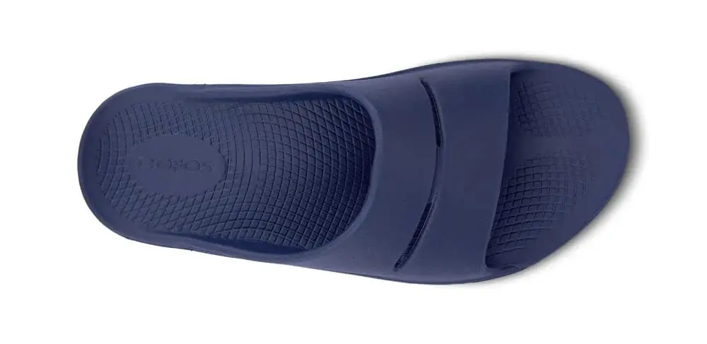 OOFOS Unisex OOahh Sport Recovery Slide Sandals Navy Blue 25cm (9.8in) | Post-Run Comfort - view 7