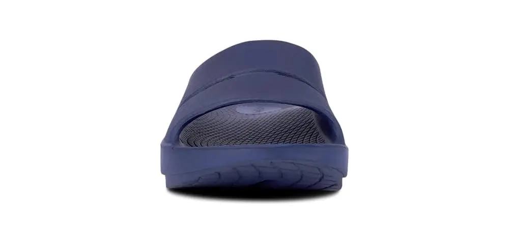 OOFOS Unisex OOahh Sport Recovery Slide Sandals Navy Blue 25cm (9.8in) | Post-Run Comfort - view 5