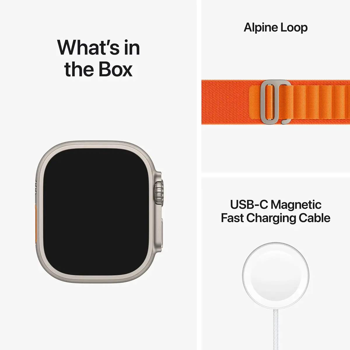Apple Watch Ultra [GPS + Cellular 49mm] Titanium Case with Orange Alpine Loop, Large | Rugged Smartwatch with 36-Hour Battery - view 8