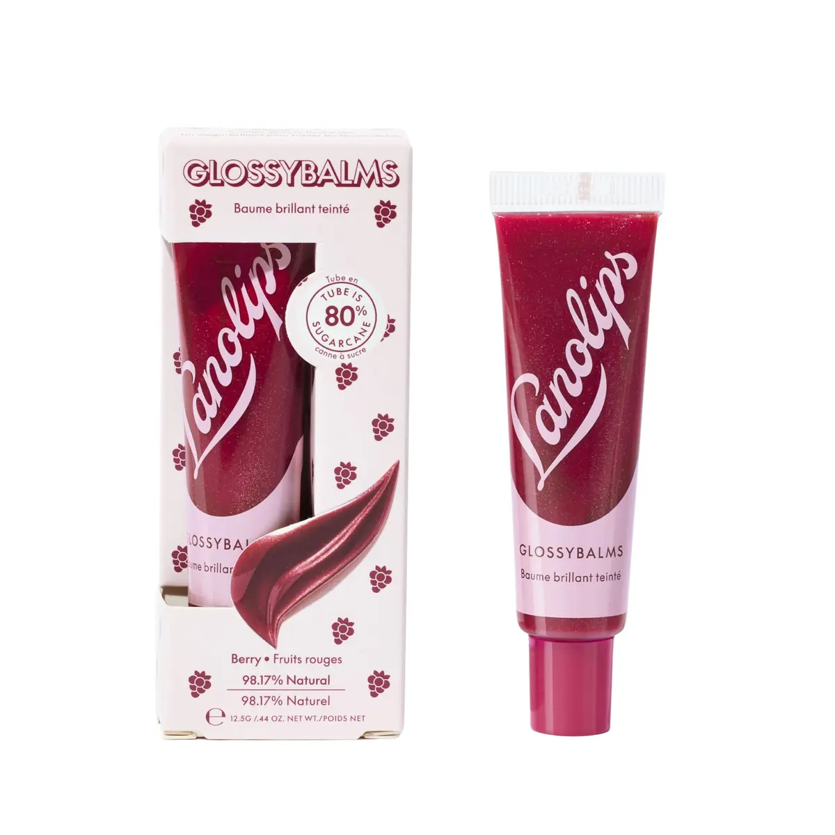 Lanolips Glossybalm Berry 12.5g | Ultra Hydrating Tinted Lip Gloss for Dry, Chapped Lips - main product image