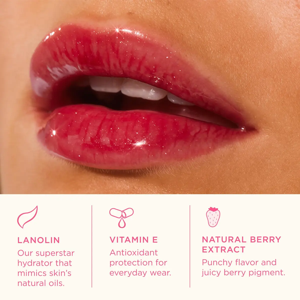 Lanolips Glossybalm Berry 12.5g | Ultra Hydrating Tinted Lip Gloss for Dry, Chapped Lips - view 3