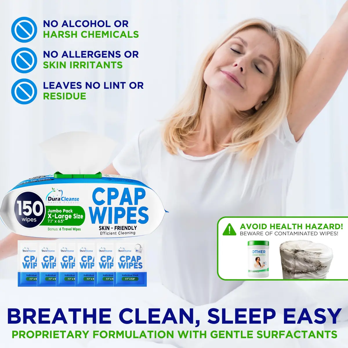 Dura Cleanse CPAP Wipes XL & Moist Unscented CPAP Cleaner 312 Count | Gentle & Effective CPAP Mask Cleaning - view 5