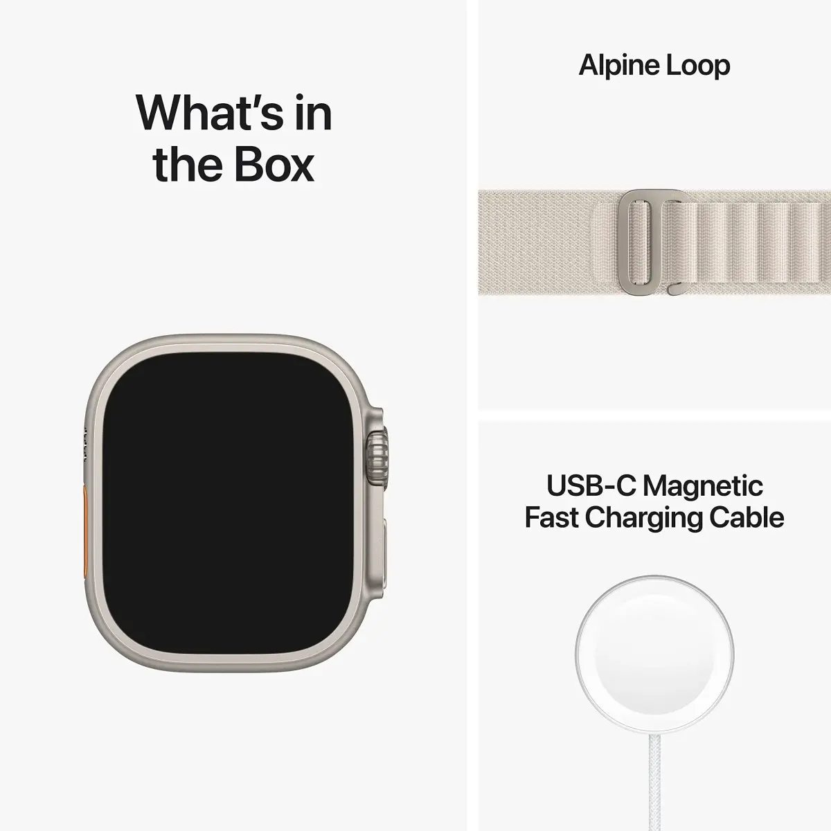 Apple Watch Ultra [GPS + Cellular 49mm] Titanium Case with Starlight Alpine Loop, Med | Rugged Smartwatch for Exploration - view 8