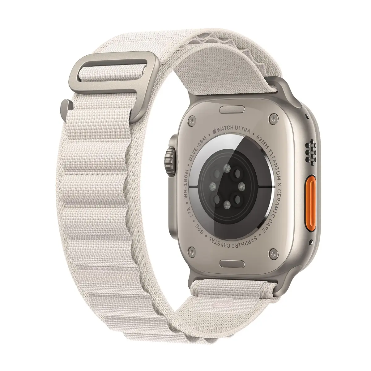 Apple Watch Ultra [GPS + Cellular 49mm] Titanium Case with Starlight Alpine Loop, Med | Rugged Smartwatch for Exploration - view 3
