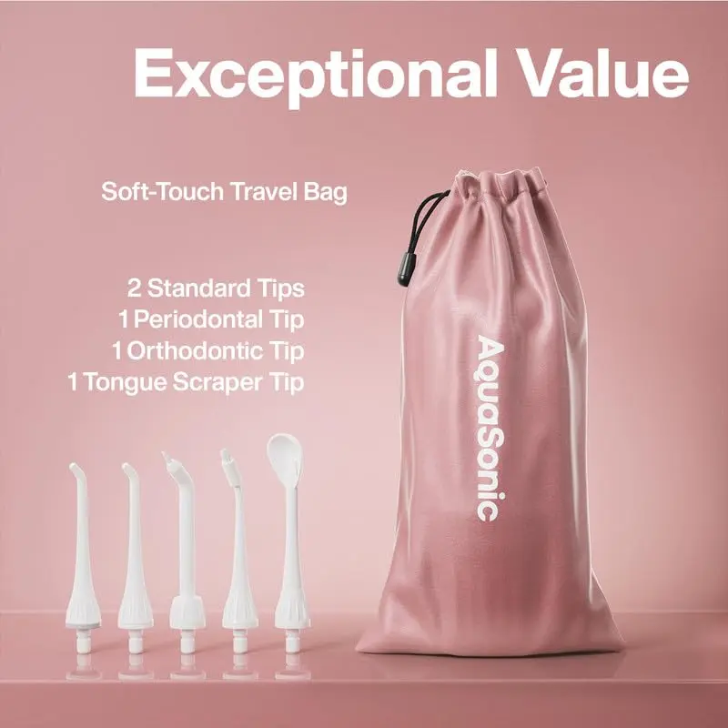 AquaSonic Water Flosser Cordless Rechargeable Oral Irrigator with 5 Jet Tips & Travel Bag | Waterproof Deep Cleaning for Teeth & Gums - view 5