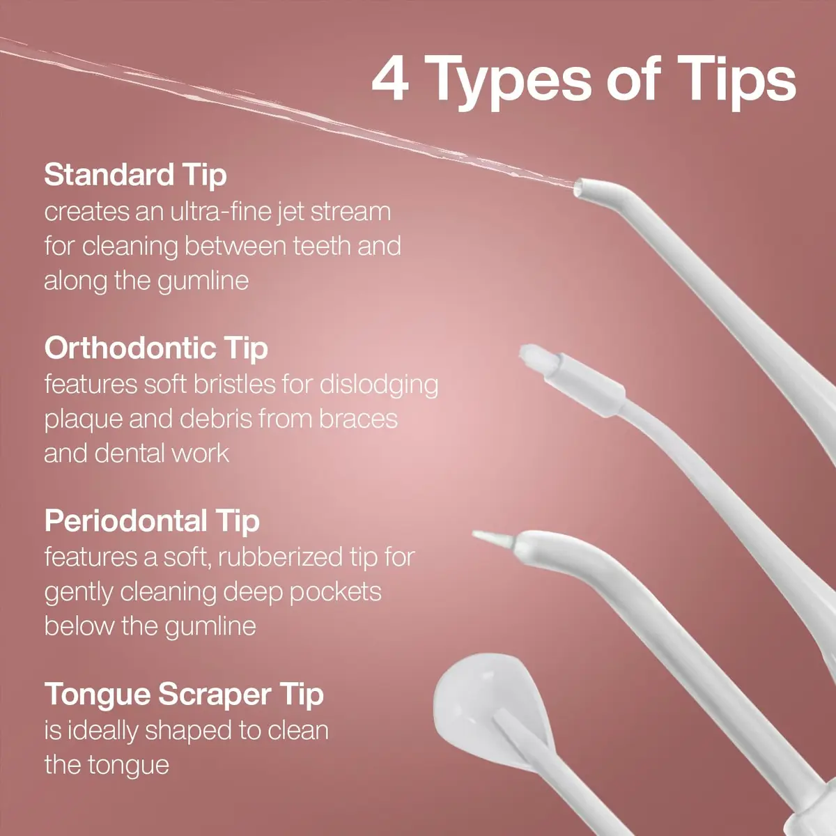 AquaSonic Water Flosser Cordless Rechargeable Oral Irrigator with 5 Jet Tips & Travel Bag | Waterproof Deep Cleaning for Teeth & Gums - view 7