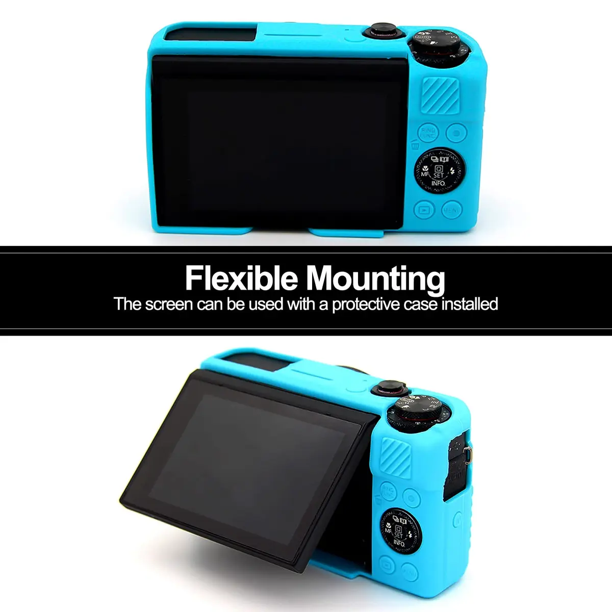 Easy Hood Blue Silicone Camera Case for Canon PowerShot G7X Mark II | Protective Cover - view 5