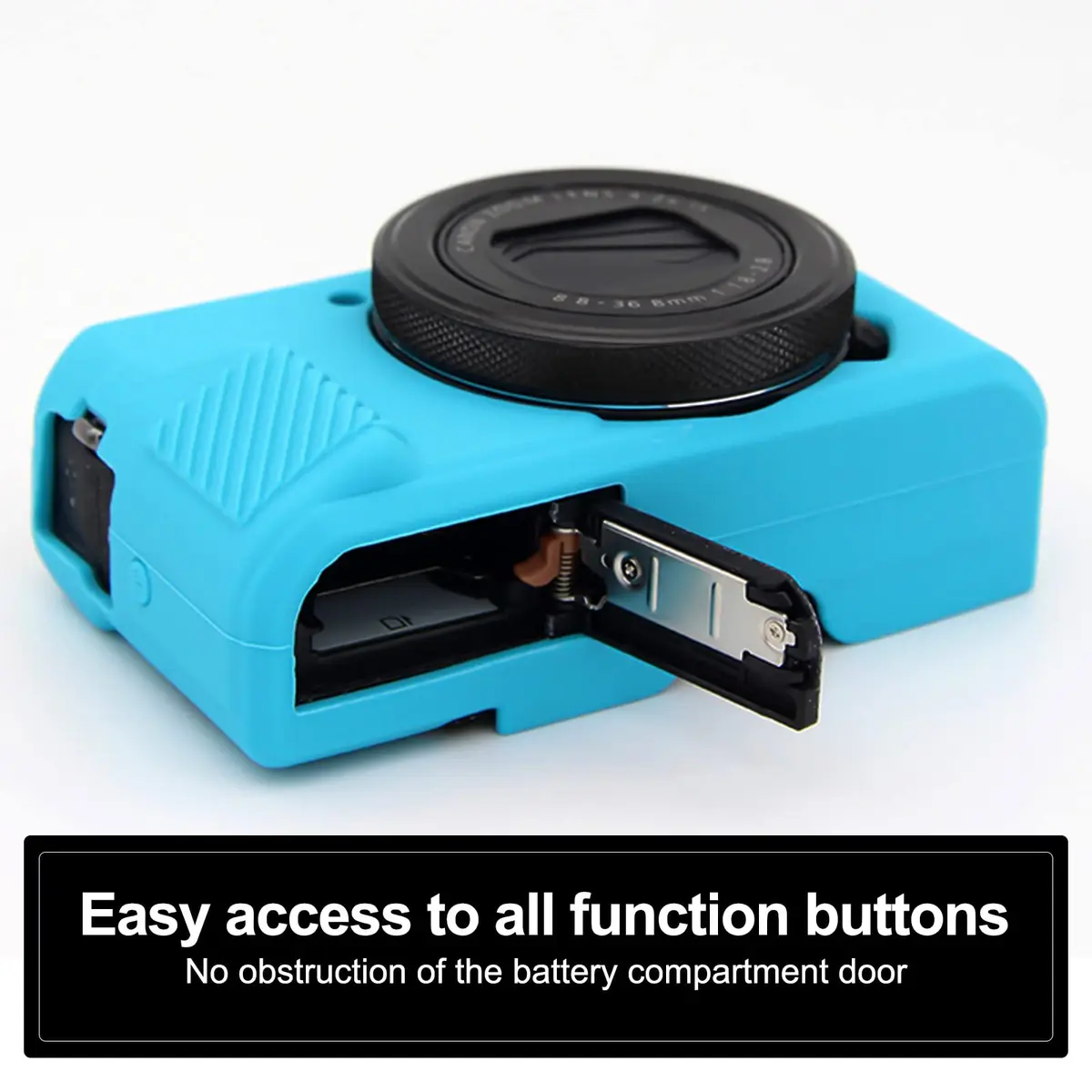 Easy Hood Blue Silicone Camera Case for Canon PowerShot G7X Mark II | Protective Cover - view 3