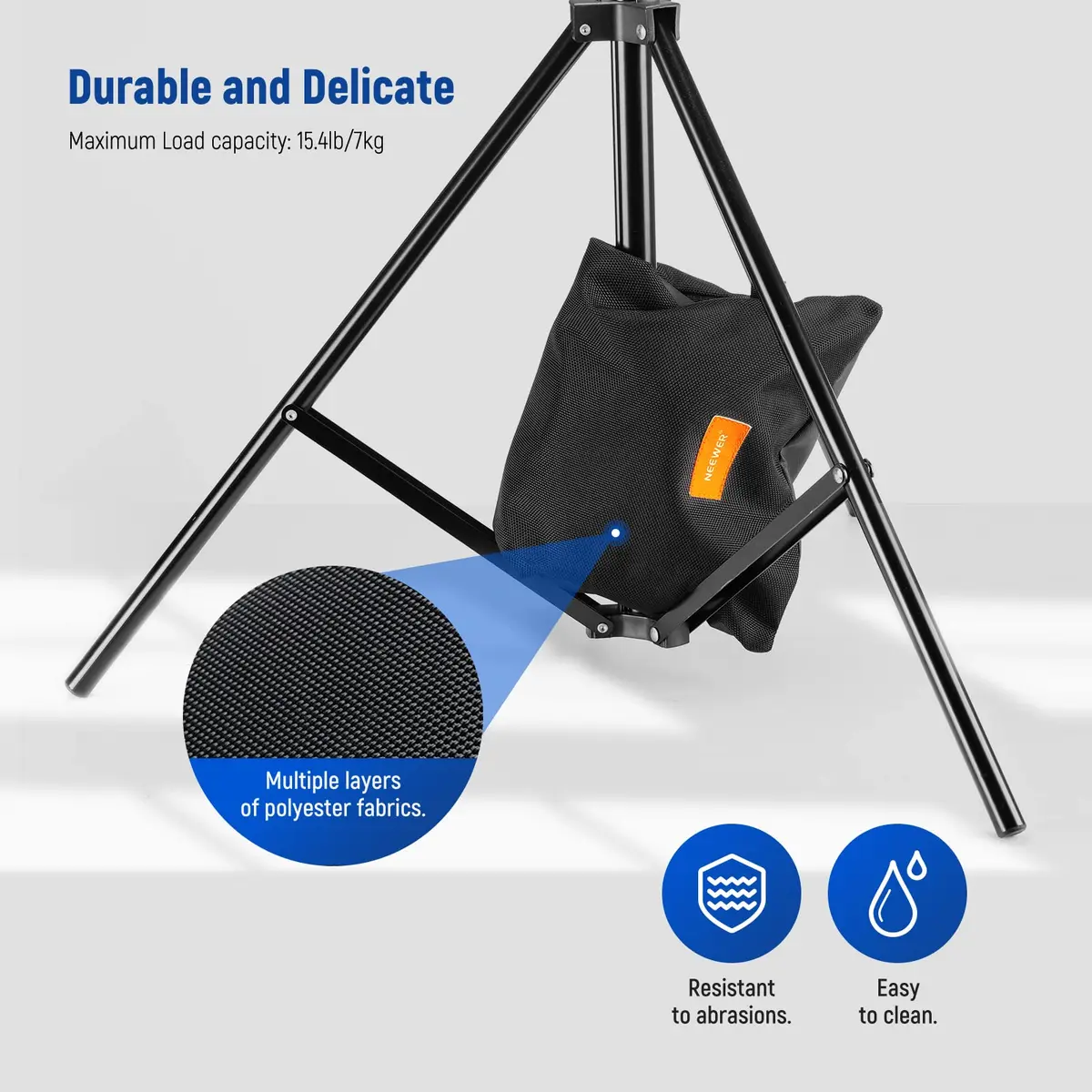 NEEWER Sandbag for Photography 15.5"x9.4" Foldable Handheld Storage Bag with Shoulder Strap Heavy Duty Polyester Support & Stabilizer - view 5