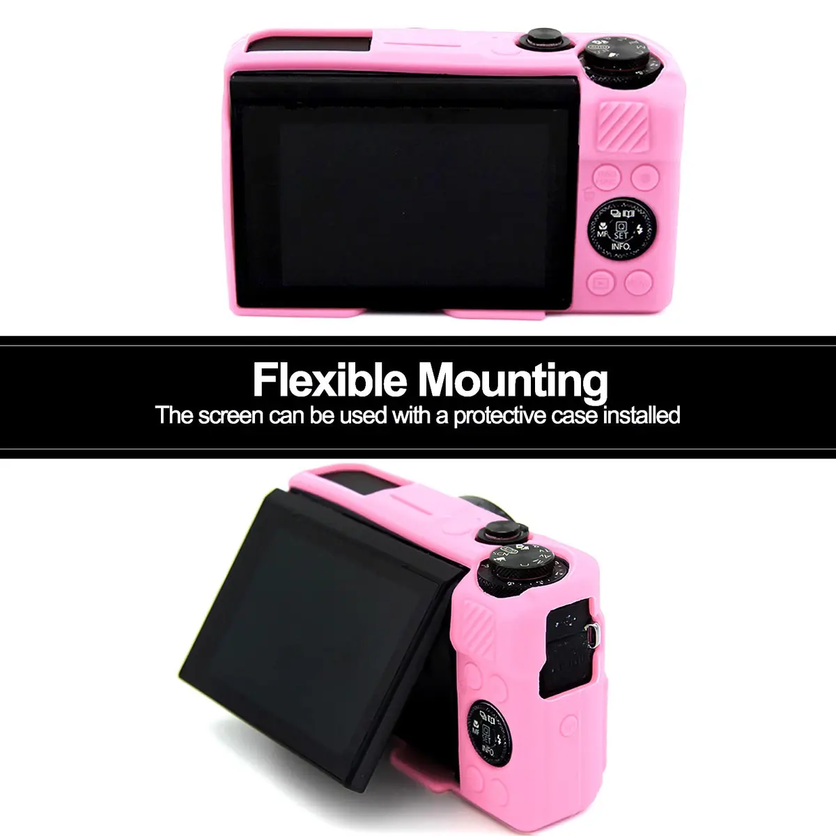 Easy Hood Silicone Camera Case for Canon PowerShot G7X II - Pink | Protective Cover with Precise Cutouts - view 6