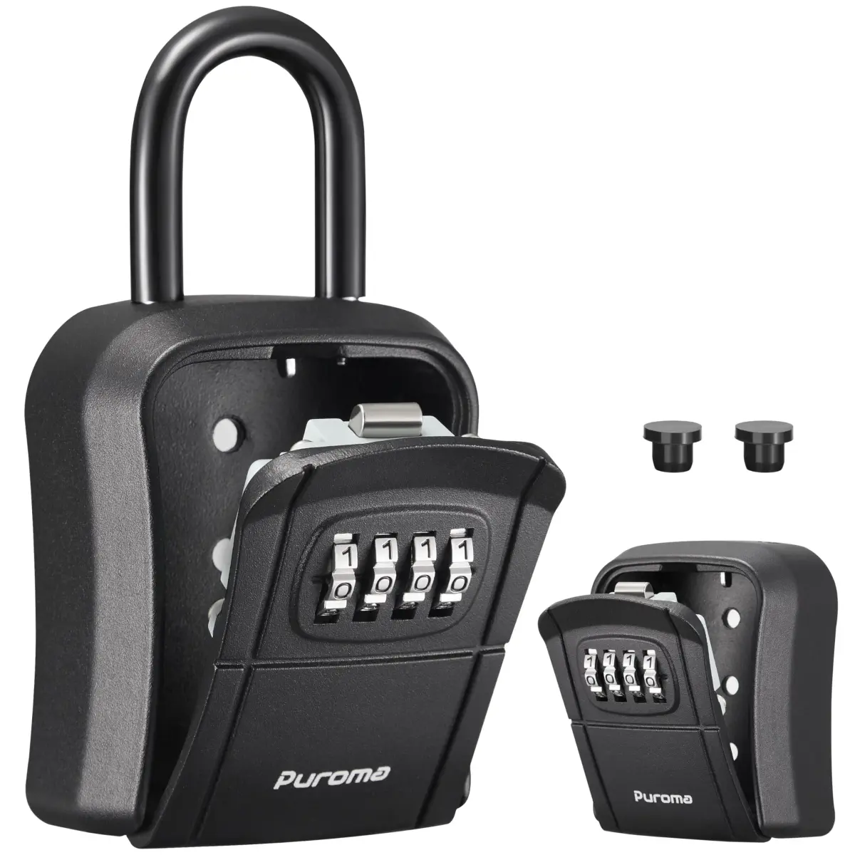 Puroma Outdoor Key Lock Box 4-Digit Combination Lockbox with Shackle | Weatherproof Aluminum Alloy - main product image