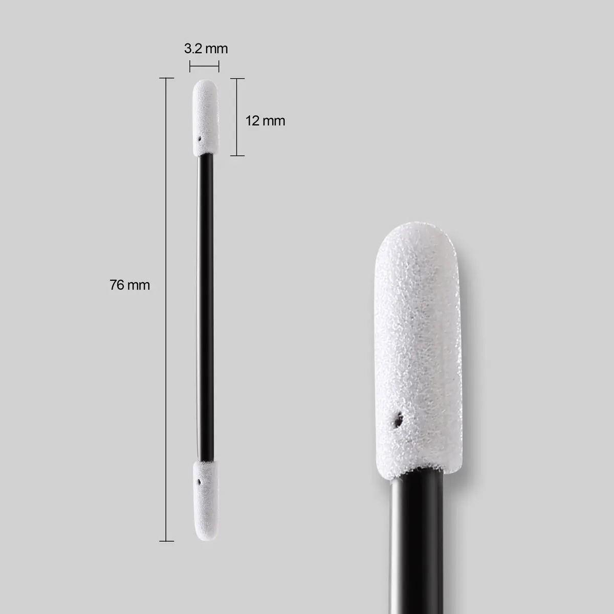 AAwipes 3" Foam Cleaning Swabs Dual Round Heads 200pcs | Micro-precision, solvent resistant, ideal for electronics & lab use - view 2