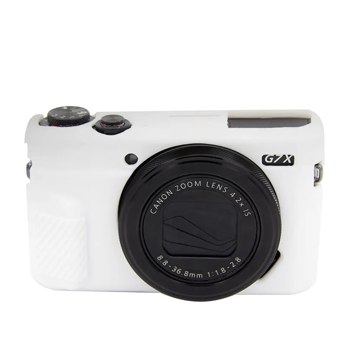 Easy Hood White Silicone Camera Case for Canon Powershot G7X Mark II | Protective Cover - main product image
