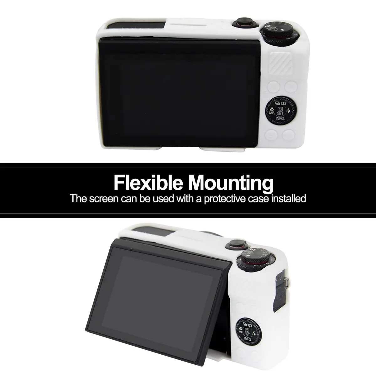 Easy Hood White Silicone Camera Case for Canon Powershot G7X Mark II | Protective Cover - view 6