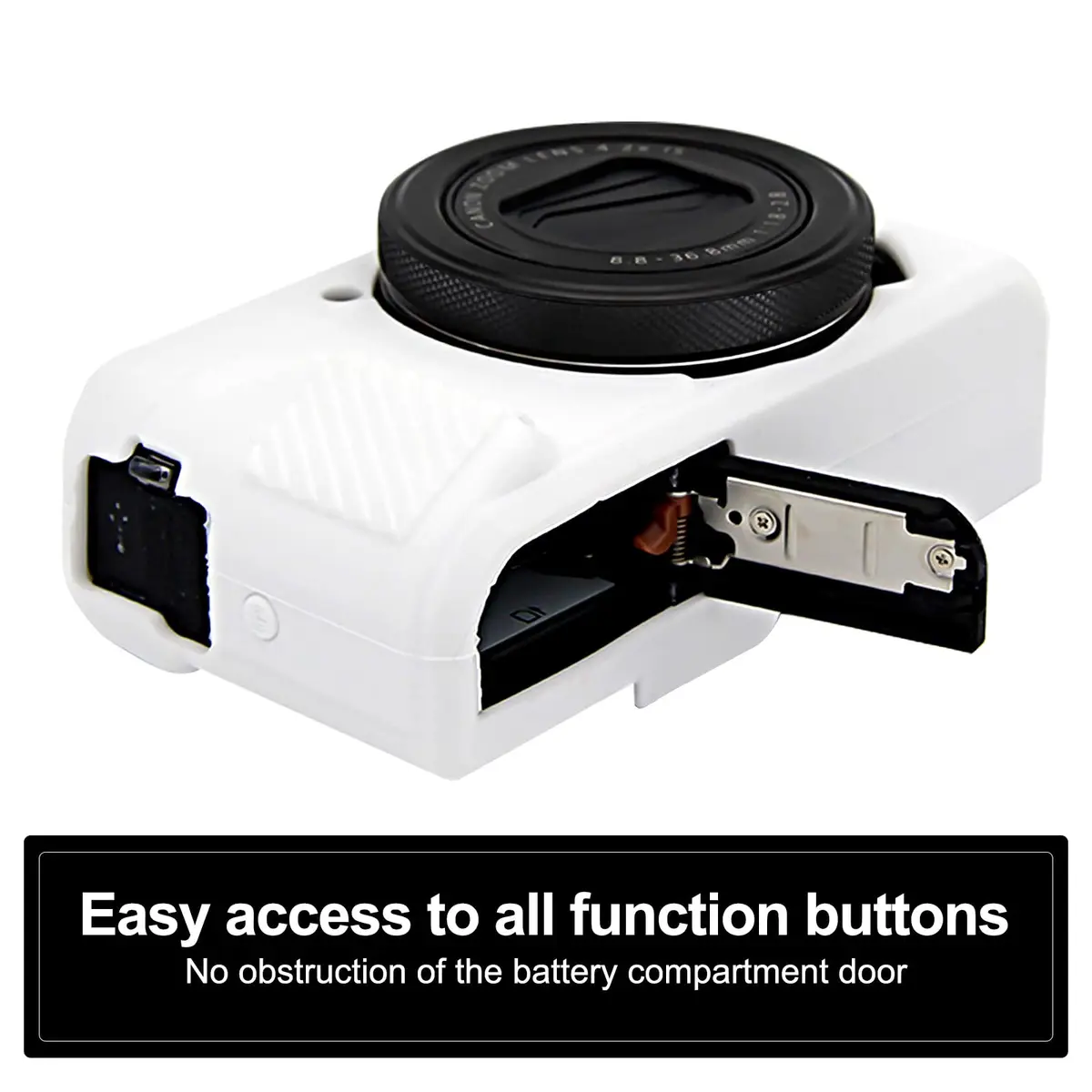 Easy Hood White Silicone Camera Case for Canon Powershot G7X Mark II | Protective Cover - view 4