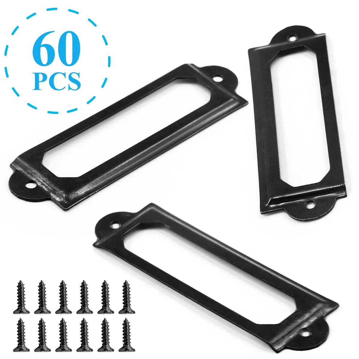 suiwotin Metal Label Holder, 60mm x 17mm | Rustproof, Corrosion Resistant, File Drawer Label Frames - view 5