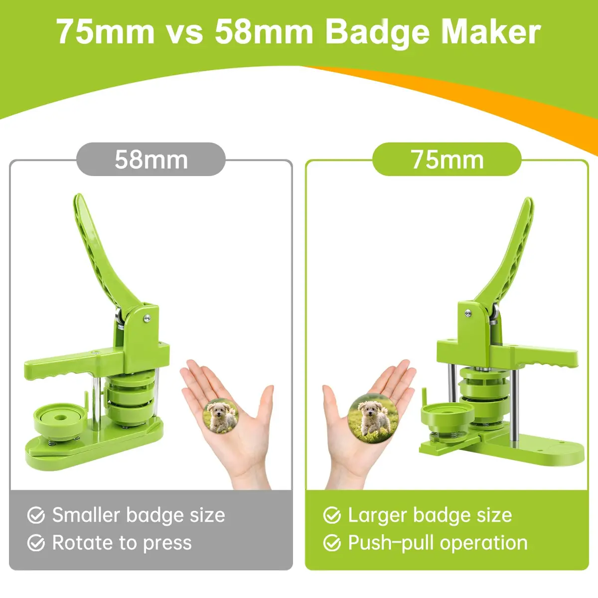 MK.Bear Button Maker Machine 75mm | DIY Button Badge Press with Supplies - view 8