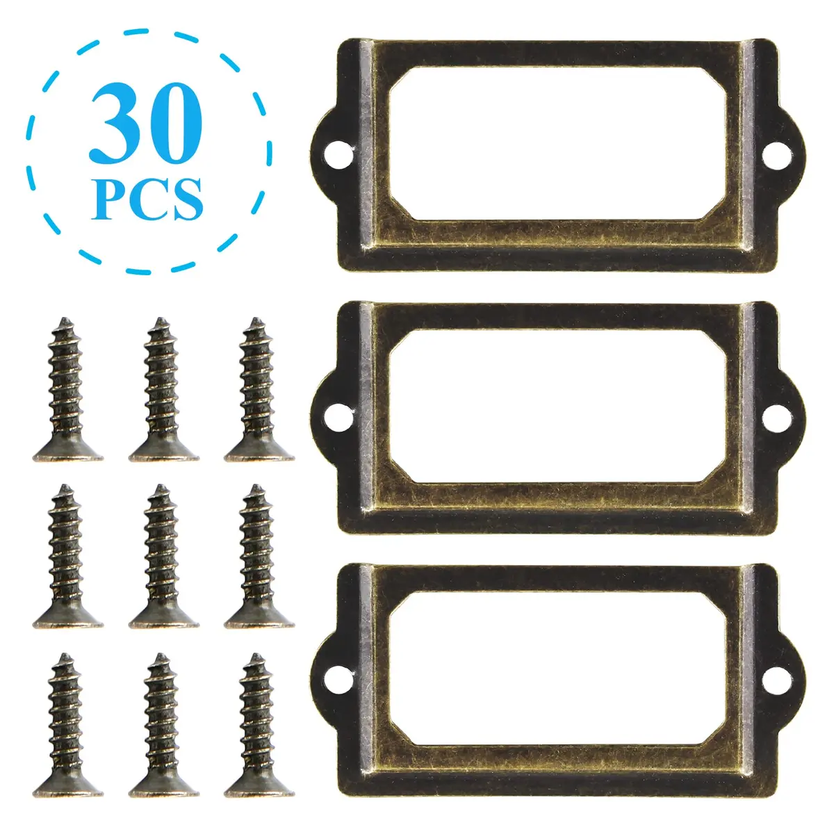 suiwotin Metal Label Holder, 70mm x 33mm | Rustproof, Bronze Finish for Office & School Supplies - view 5