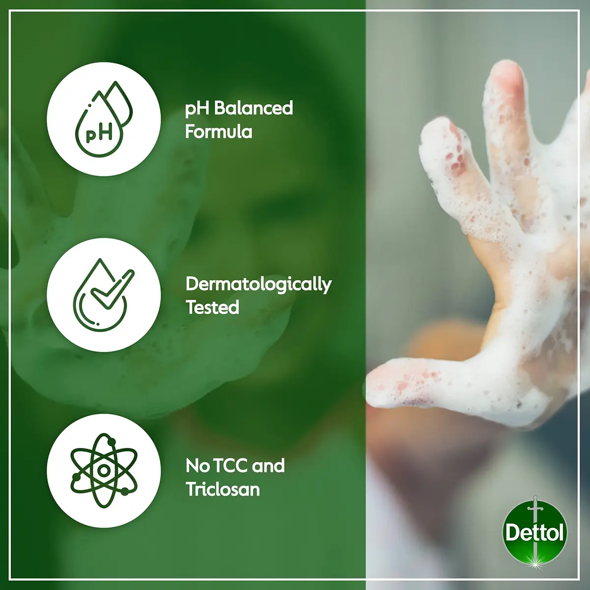 Dettol Cool Body Wash and Shower Gel 16.90 Fl Oz | Refreshing Mint & Bergamot for Active Skin - view 4