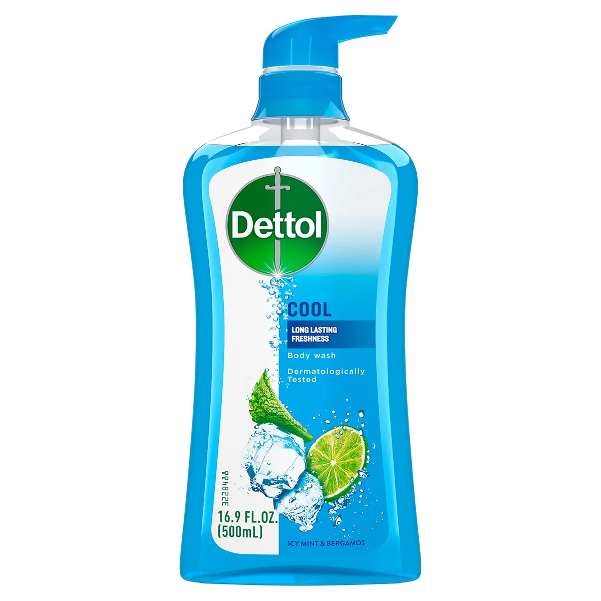 Dettol Cool Body Wash and Shower Gel 16.90 Fl Oz | Refreshing Mint & Bergamot for Active Skin - main product image