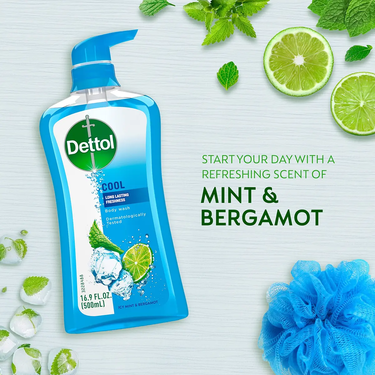 Dettol Cool Body Wash and Shower Gel 16.90 Fl Oz | Refreshing Mint & Bergamot for Active Skin - view 9