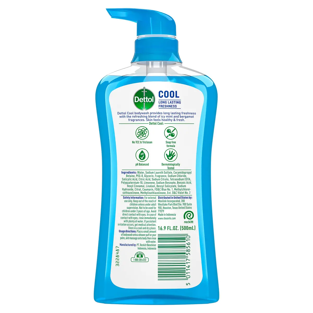 Dettol Cool Body Wash and Shower Gel 16.90 Fl Oz | Refreshing Mint & Bergamot for Active Skin - view 2