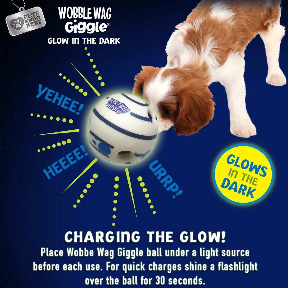 Wobble Wag Giggle Ball 2 Pack | Interactive Dog Toy with Giggle Sounds, Glow & Non-Toxic Vinyl (5.5") - view 6