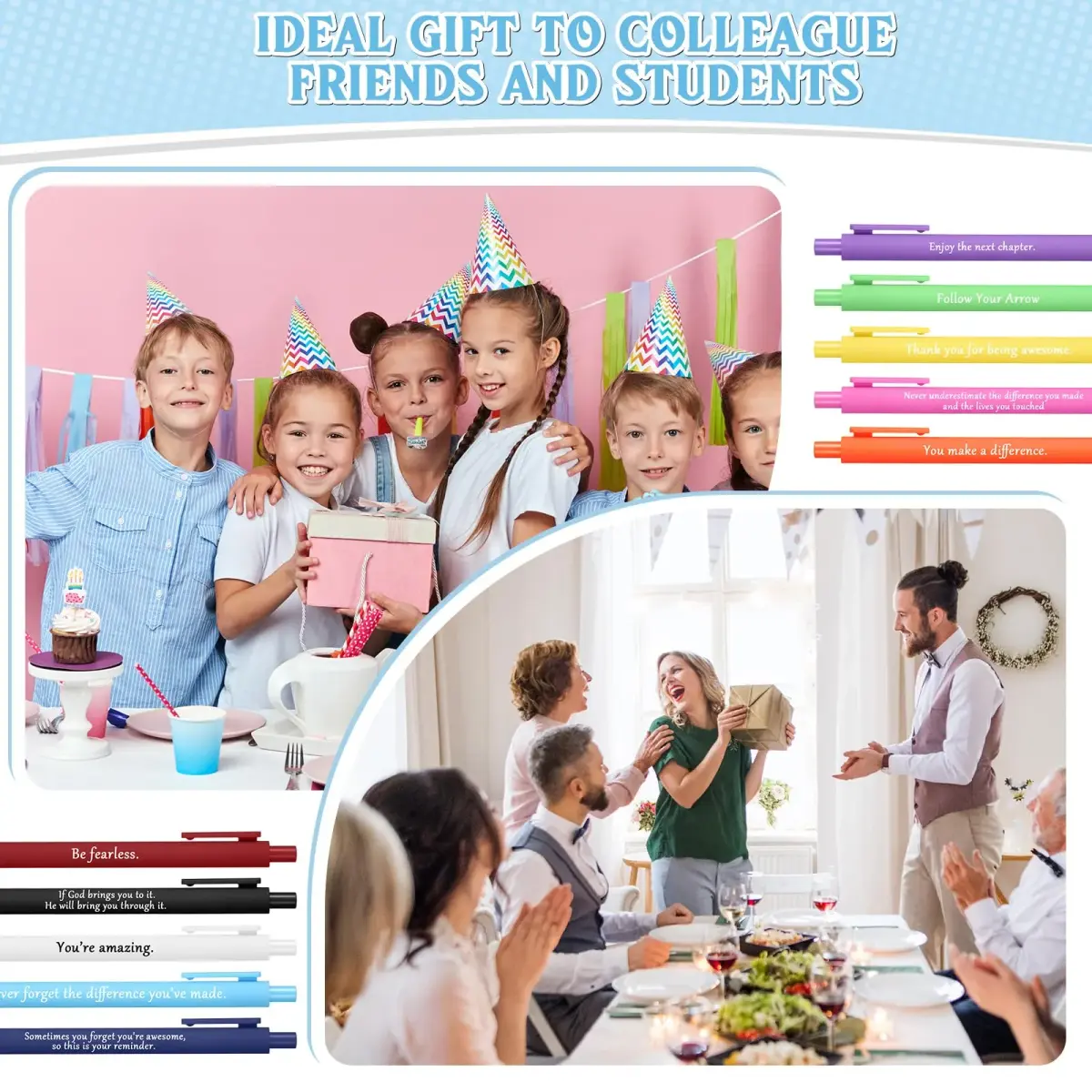 Teling 100 Pcs Inspirational Pens Bulk, Classic Colors, Classic Style | Smooth Writing, Bulk Pack - view 5