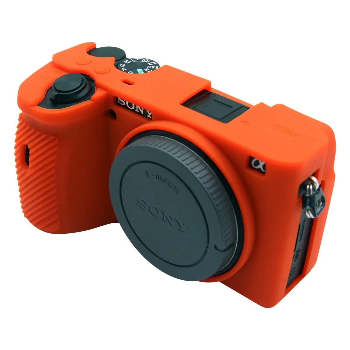Easy Hood Camera Case for Sony A6600 ILCE-6600 in Orange | Silicone Protective Cover - main product image