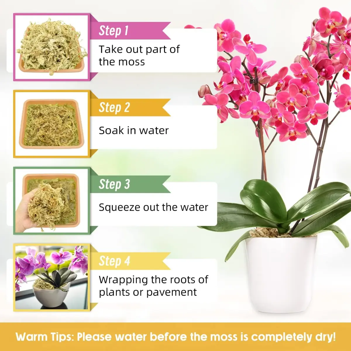 Legigo Natural Sphagnum Moss for Plants — 60 QT (1.49 kg) | Premium Long Fibers for Orchids, Succulents, Carnivorous Plants - view 4