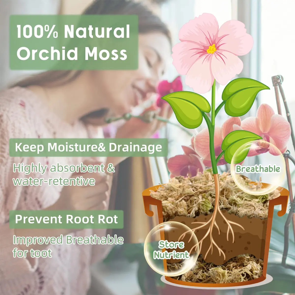 Legigo 4.4LB Sphagnum Moss for Plants | Moisture Retention & Root Growth Support - view 3