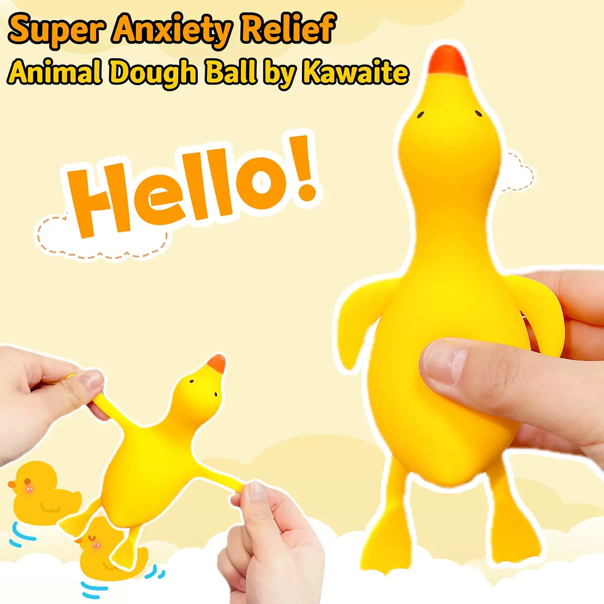 Kawaite Duck Dough Ball Miniature Animal Figurines 1 Pack | Stress Relief Squishy Toy for Adults - view 2
