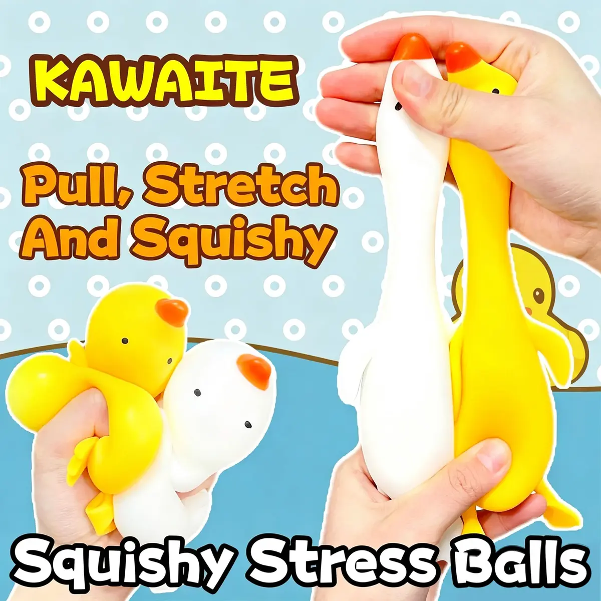 Kawaite Duck Dough Ball Miniature Animal Figurines 1 Pack | Stress Relief Squishy Toy for Adults - view 3