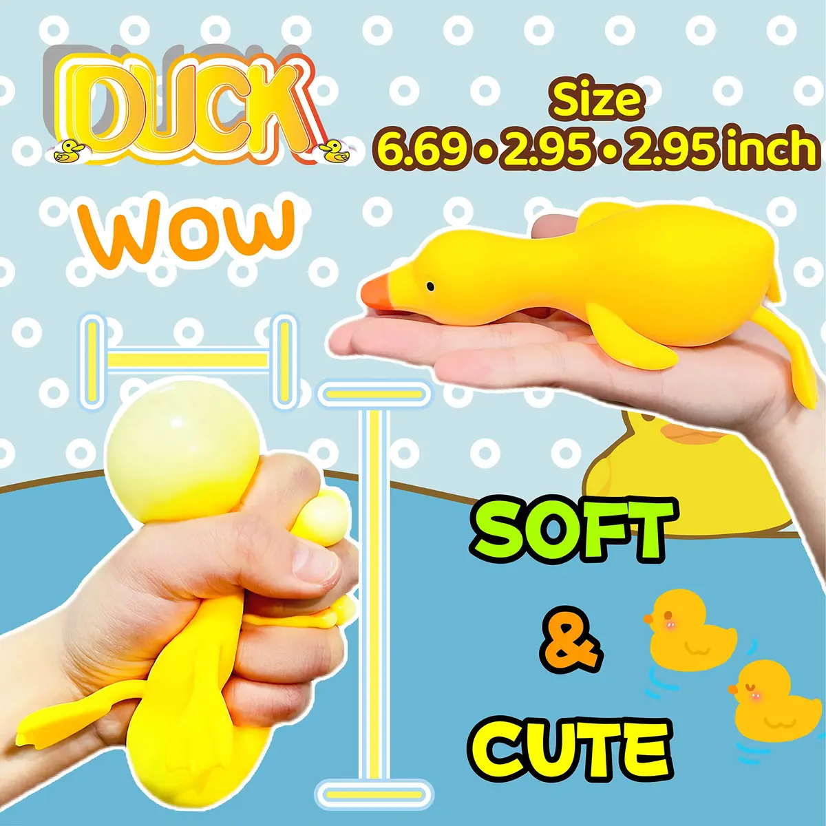 Kawaite Duck Dough Ball Miniature Animal Figurines 1 Pack | Stress Relief Squishy Toy for Adults - view 4