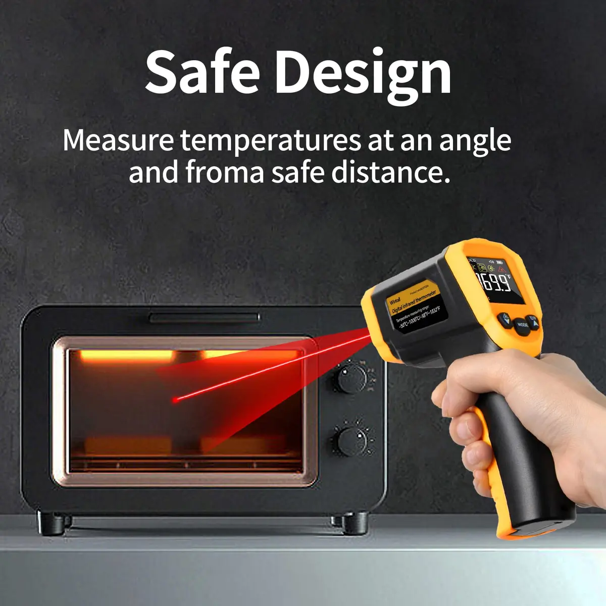 Wintall Infrared Thermometer Laser Temperature Gun -50°C ~ 1000°C ( -58°F ~ 1832°F) | Industrial & Cooking Surface Measurement - view 8