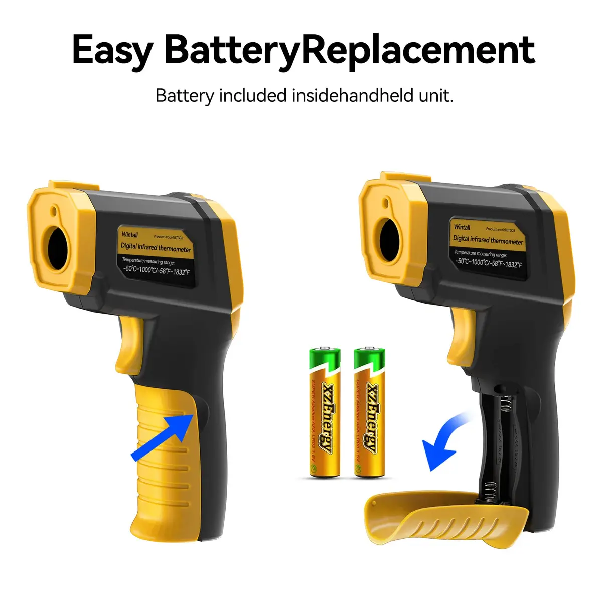 Wintall Infrared Thermometer Laser Temperature Gun -50°C ~ 1000°C ( -58°F ~ 1832°F) | Industrial & Cooking Surface Measurement - view 2