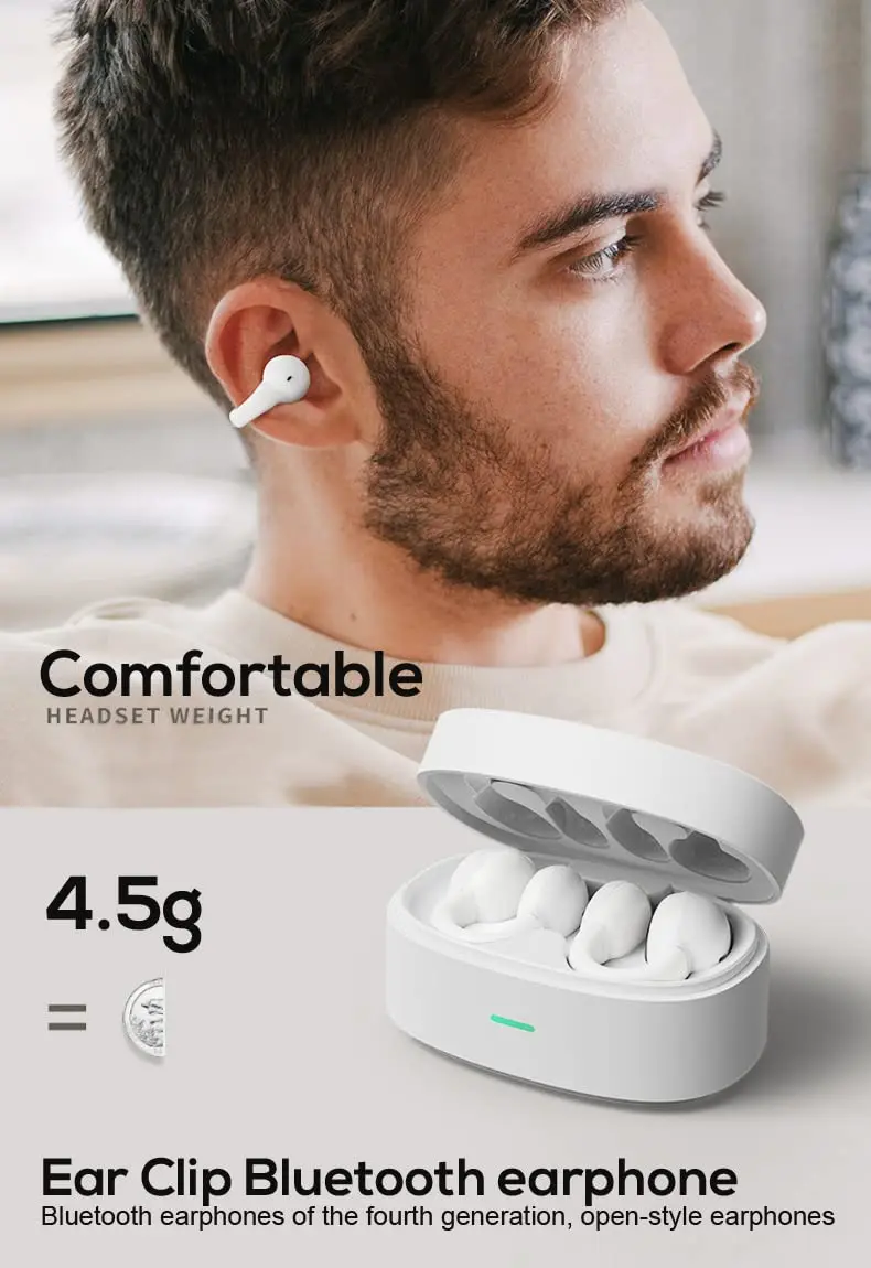 ZOUKAI Open Ear Clip Wireless Earbuds with Bluetooth 5.3 | Safe Listening for Travel & Sports - view 4