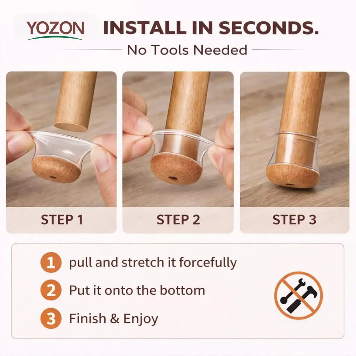 YOZON Chair Leg Floor Protectors Silicone Caps 32 Count | Protects Hardwood, Tile, Laminate Floors - view 5