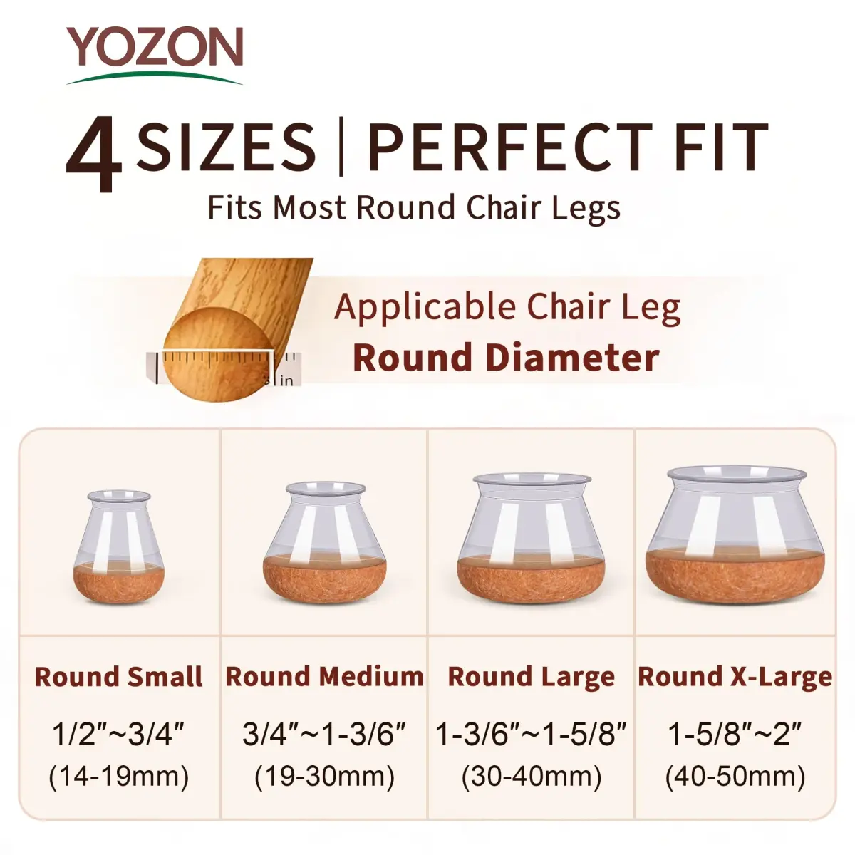 YOZON Chair Leg Floor Protectors Silicone Caps 32 Count | Protects Hardwood, Tile, Laminate Floors - view 3