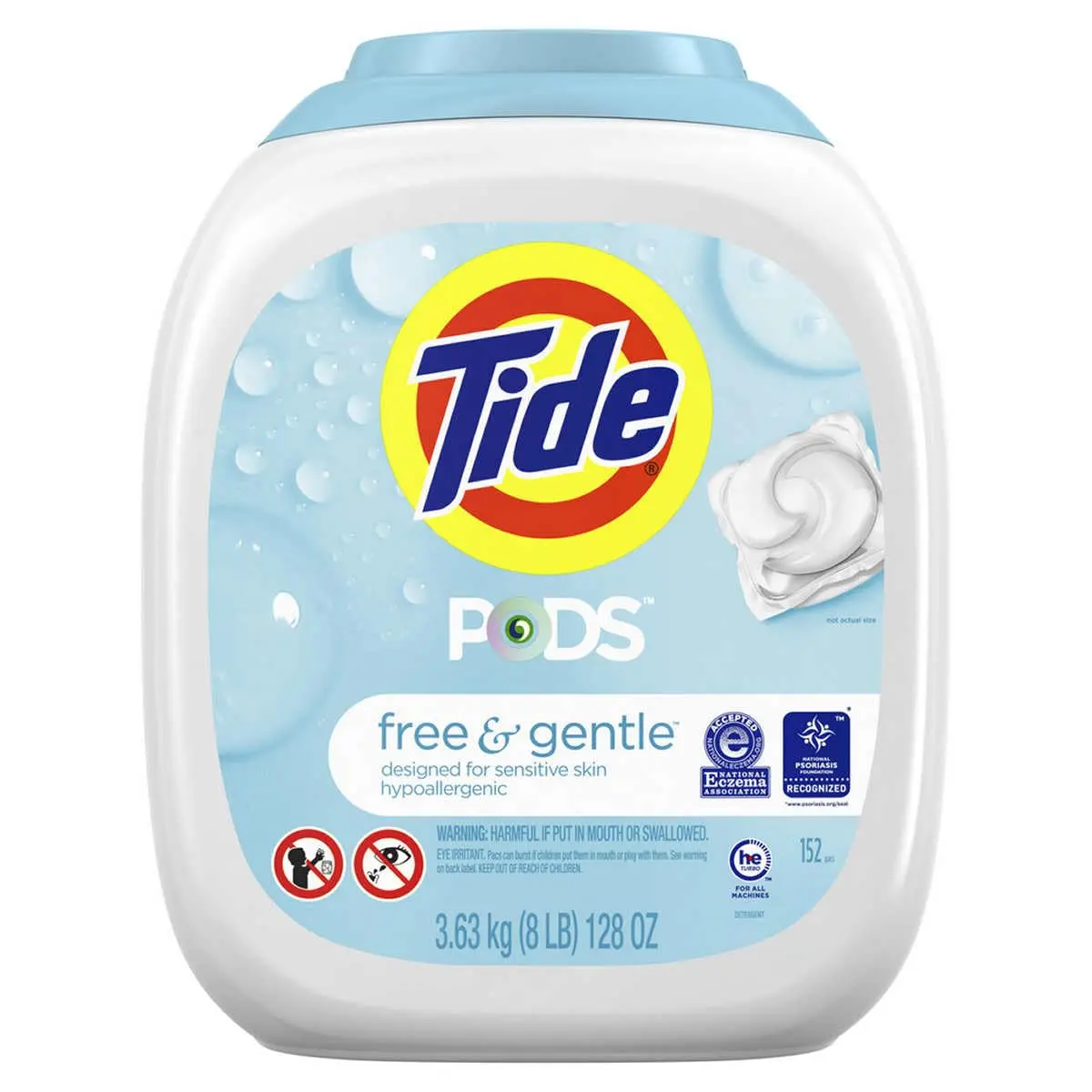 Tide Pods Free & Gentle Laundry Detergent Pacs 152 Count | Hypoallergenic & Dye-Free - view 2
