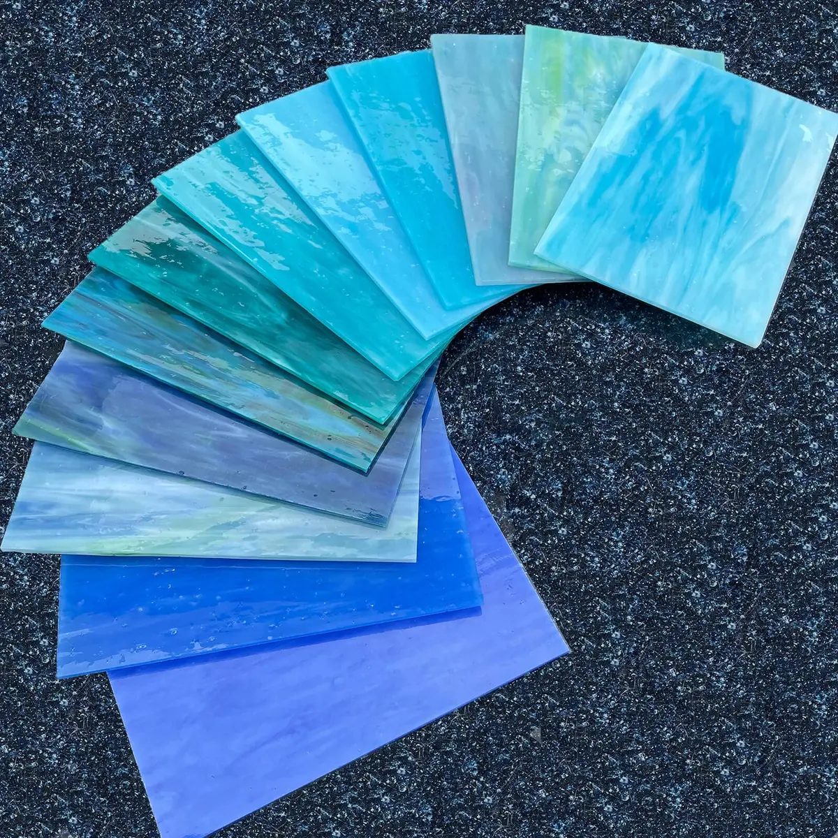 LITMIND Blue Stained Glass Sheets | 12 Sheets, 6" x 4" | Vibrant Mosaic Art Supplies - view 6